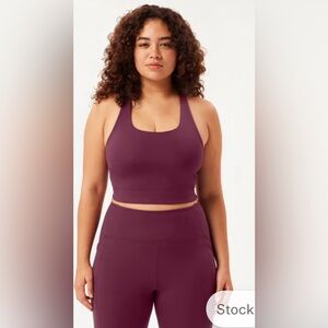 Girlfriend Collective Compressive Set in Plum with Paloma Bra
